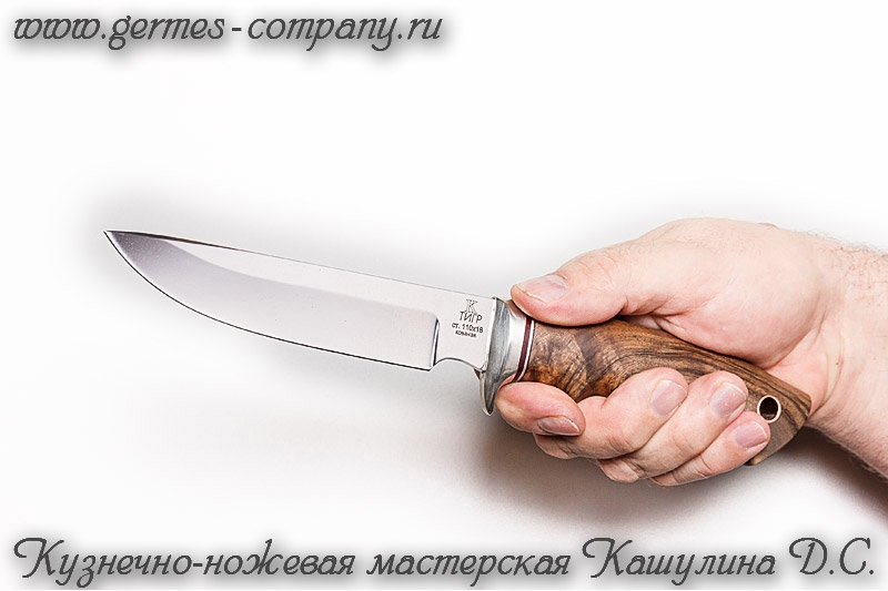 Нож 110х18 Тигр, корень ореха купить в интернет-магазине Кашулина Д.С.