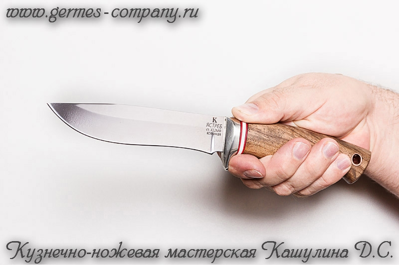 Нож Х12МФ Ястреб, корень ореха купить в интернет-магазине Кашулина Д.С.