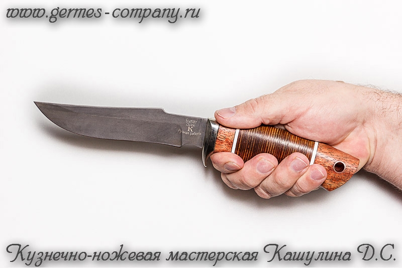 Нож из булатной стали Сайга, кожа купить в интернет-магазине Кашулина Д.С.