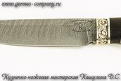 Нож из дамаска Беркут, граб, береста фото 4