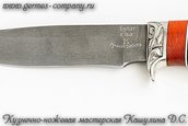 Нож Клык из булатной стали, рукоять падук фото 4