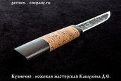 Нож Якутский из кованой Х12МФ, береста фото 5