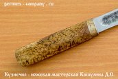 Нож Якутский из кованой Х12МФ, карельская береза фото 3