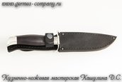 Нож 95х18 НКВД, черный граб мельхиор фото 3