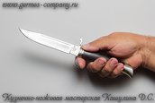Нож 95х18 НКВД, черный граб мельхиор фото 5