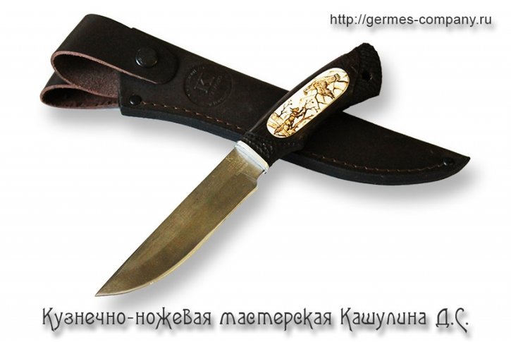 Нож Беркут - Х12МФ, плашка, черный граб