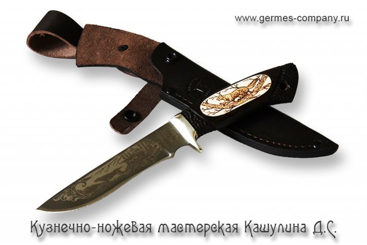 Нож Х12МФ Норка, рисунок, черный граб