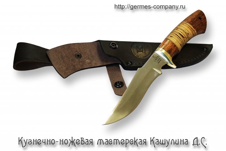 Нож Сайга из стали 95х18, помеле, береста
