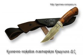 Нож Белка из дамаска, рукоятка из бубинга помеле