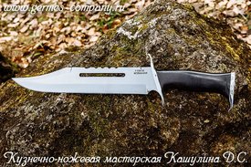 Нож 110х18 Боуи, черный граб