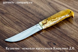 Нож Пукко кованый, сталь 110х18, деревянная рукоять